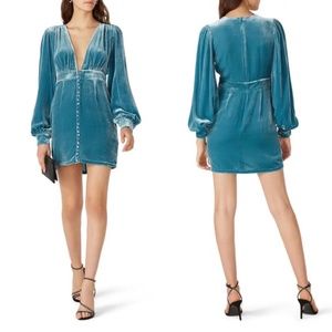 Neon Blonde Vapour Velvet Mini Dress M